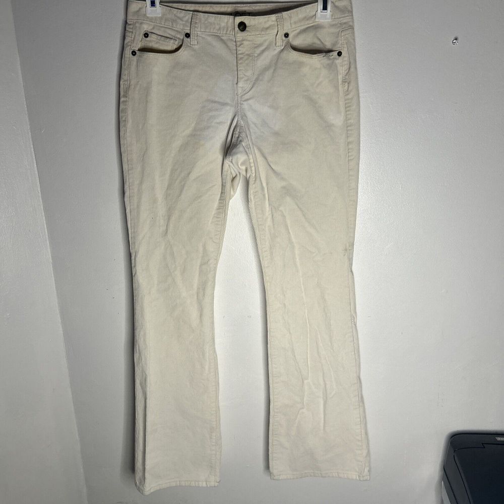 Ann Taylor Loft White tan Modern bootcut Corduroy Pants Women's Size 6